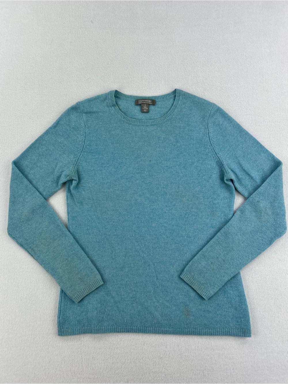 Cashmere By Charter Club 100% Cashmere Light Blue Soft Two-ply Knit Size S